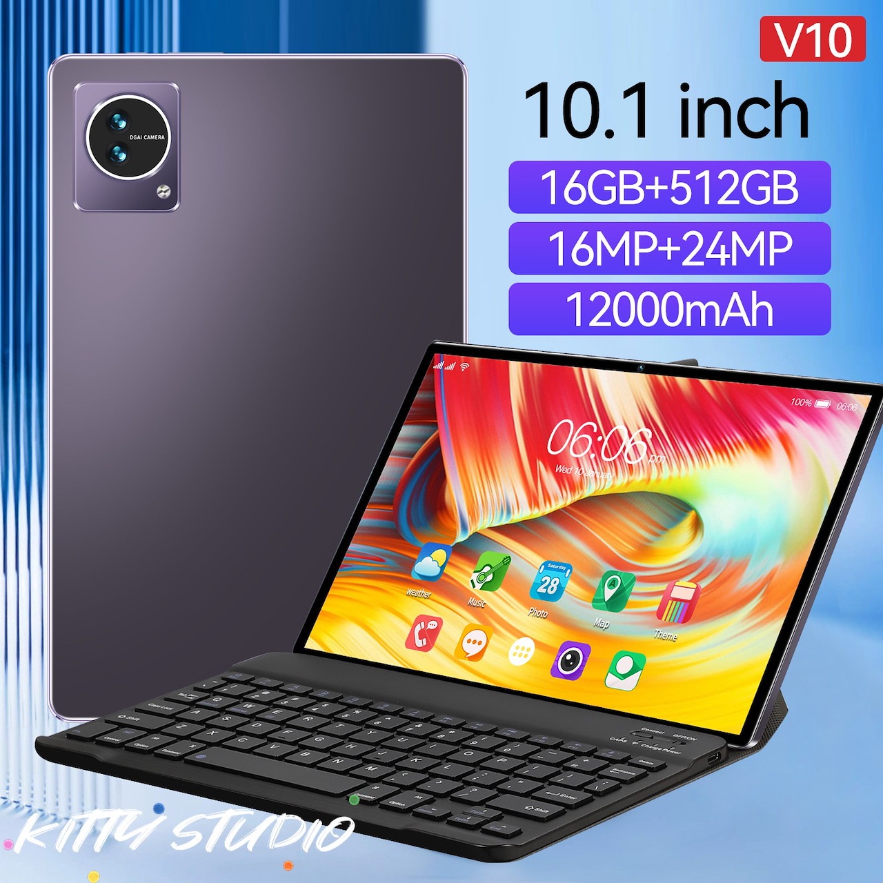 タブレット PC 本体 10インチ 8GB+128GB Android 13.0 アンドロィドタブレット本体 2560*1600IPS液晶大画面 Wi-Fiモデル 通話対応 simフリー 軽量 2024新登場 タブレット pc 本体 android14 大画面 10インチ