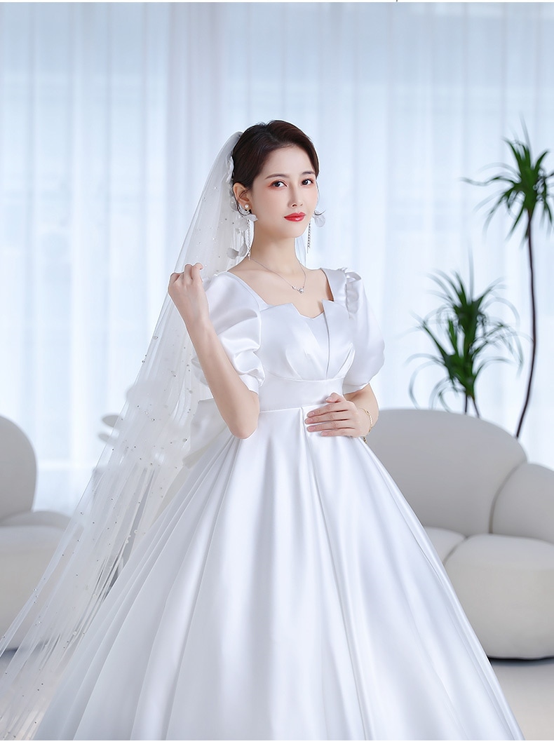 elieca ウェディングドレス　ベール付　プリンセス　wedding  ドレスサイズ7TTS