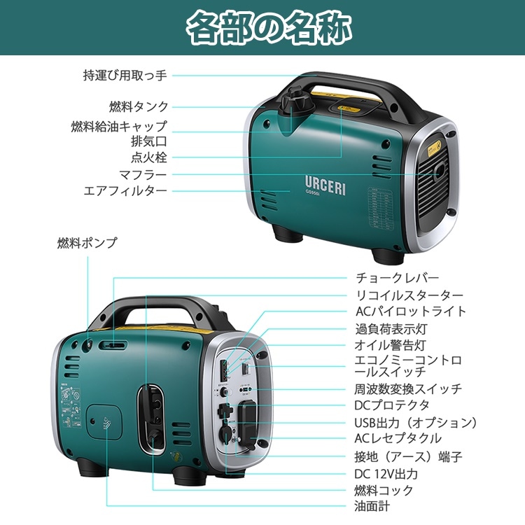 URCERI インバータ発電機 クリアランス あまり使ってません