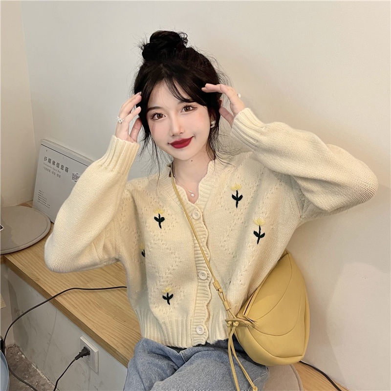 [Qoo10] 5色 韓国 可愛い ニット刺繍 セーター