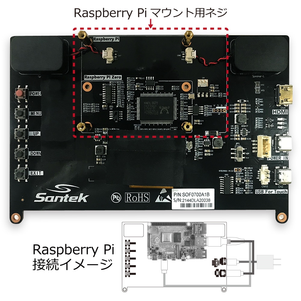 オンラインストア販売 SantekSantek 7インチオープンフレーム Raspberry Pi用タッチモニター 高輝度600cd  クーポン最安価格-ssl.daikyogo.or.jp