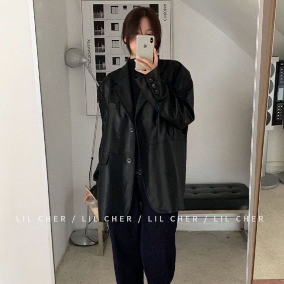 Qoo10] 韓国版レザースーツ女性年秋新作ゆったりカ