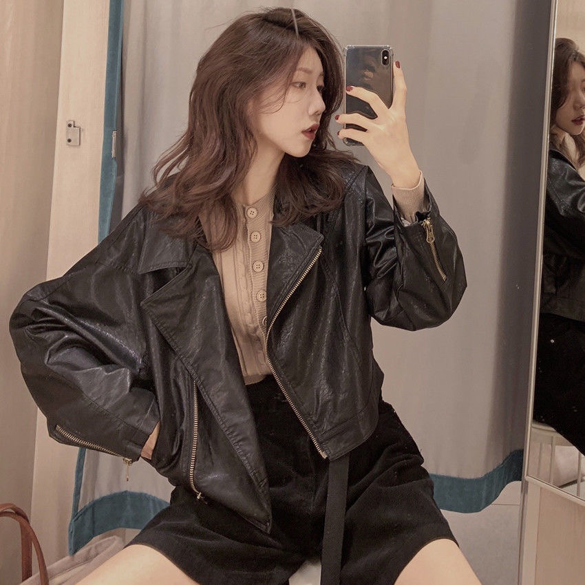 Qoo10] HOT!!革の服の女性の短いジャケット新