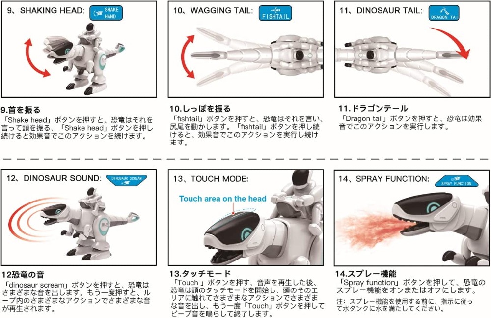 22新春福袋 室内 恐竜ロボット おもちゃ ラジコン 電動ロボット おもちゃ 操作時間60分 自立 自立 歩行 タッチ機能 プログラム機能 プレゼント 子供 女の子 男の子 Usb充電式 恐竜のうなり声 水スプレー ロボット Www Shred360 Com