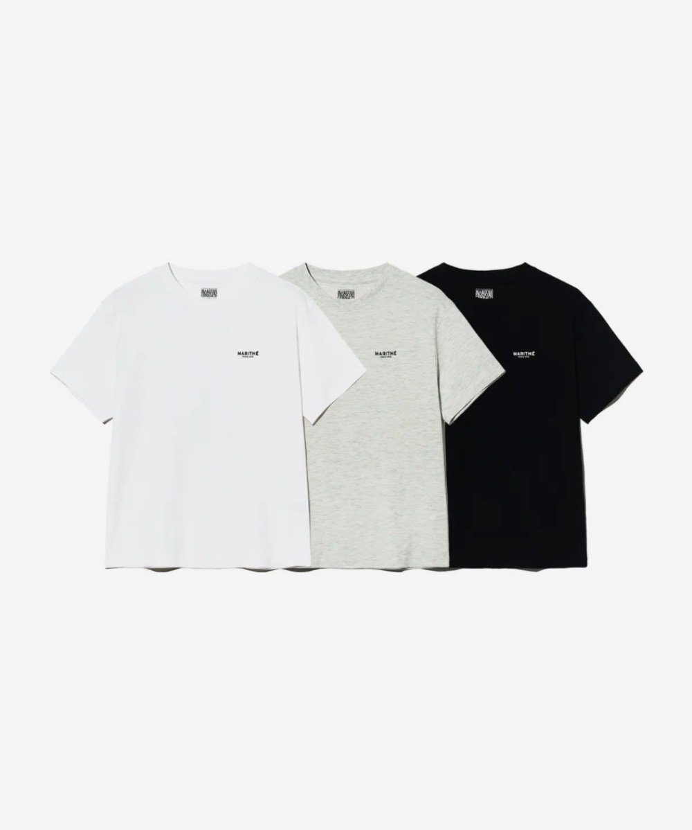 マリテフランソワジルボー Tシャツ M グレー　ASTRO ウヌ Qoo10 マリテフランソワジルボー チャウヌ 着用 CLASSIC ロゴ 半