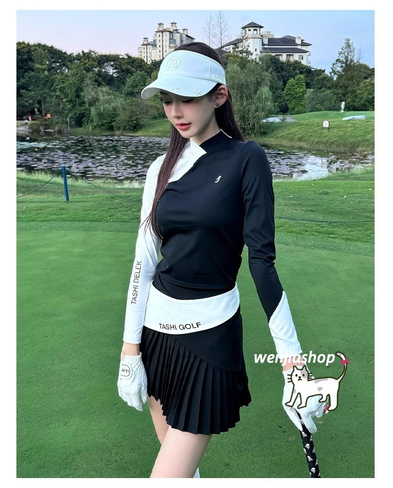 ゴルフウェアセット Tシャツ スカート キャップ Qoo10] ゴルフウェア 2025 春秋 秋服 レデ
