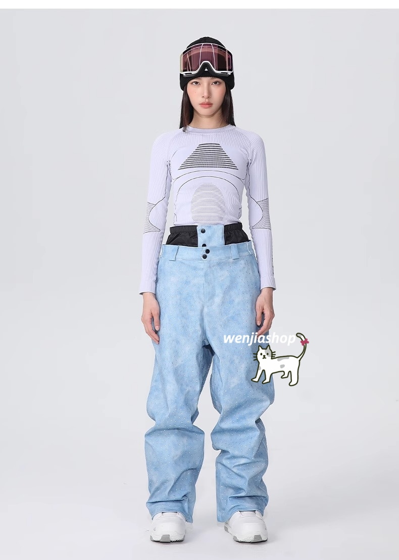 スノーボードウェア　上下セット　レディース　デニム風 x-nix レディース デニム風 スノボウェア 上下セット x-nix レディース