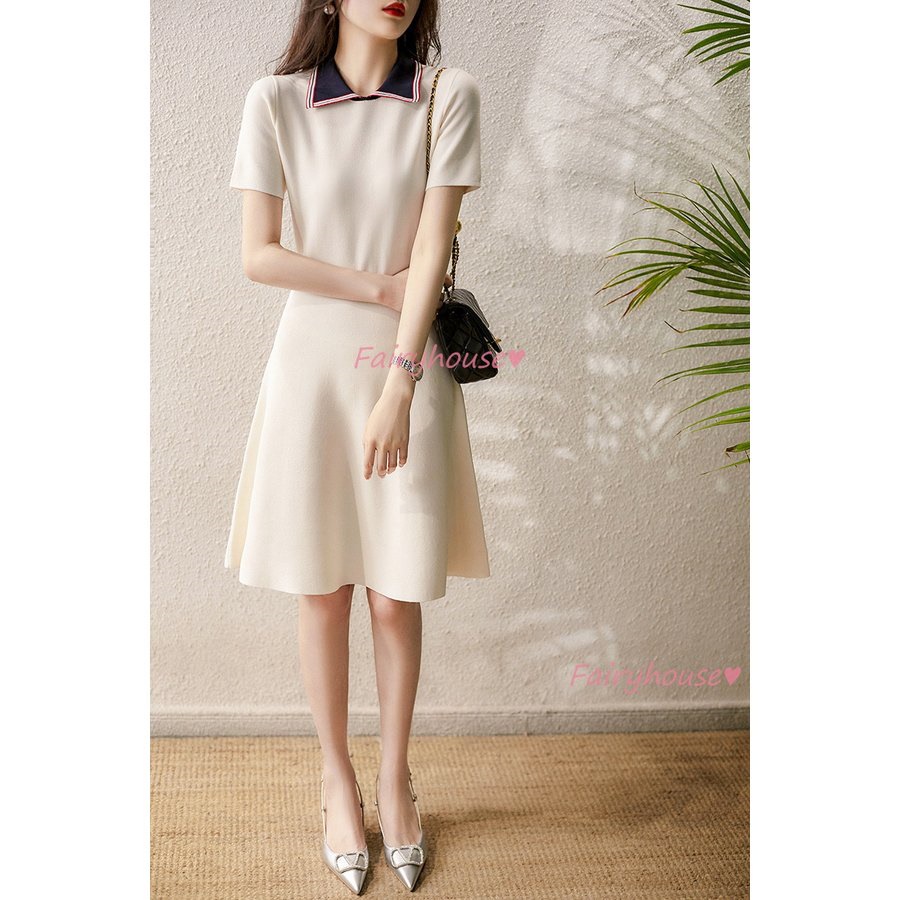 シャツワンピース レディース 40代 きれいめ 膝丈ワンピース 春夏秋 半袖ワンピース ニット まとめ買いでお得 ポロ