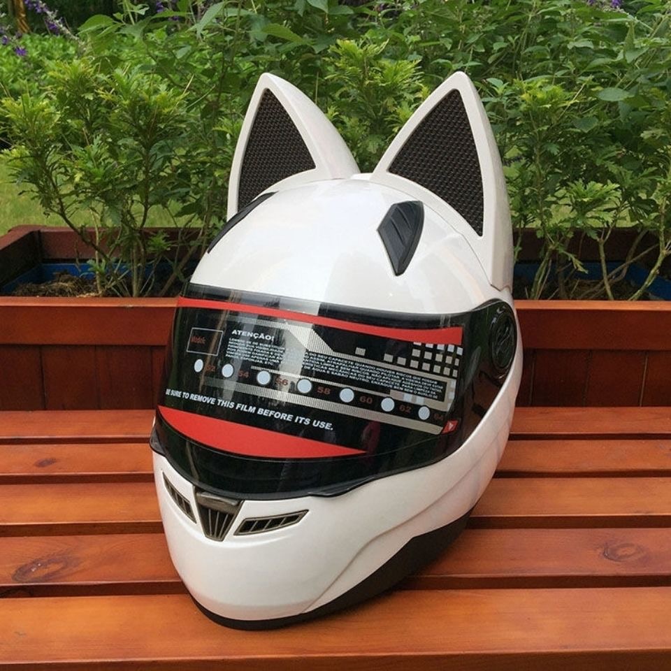 アウトレットオーダー 個性 フルフェイスヘルメット 猫耳 バイク用 