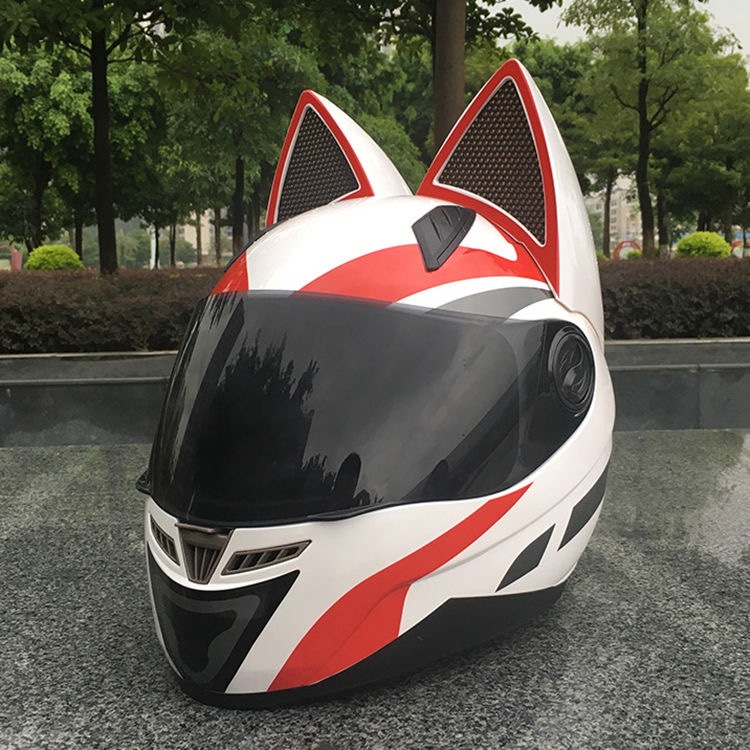 アウトレットオーダー 個性 フルフェイスヘルメット 猫耳 バイク用 