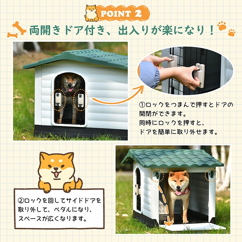 決算特価商品 即納 犬小屋 ドア付き ペットハウス ペットケージ プラスチック製 犬 室内犬 室外 ペットゲージ 安い買蔵 Ssl Daikyogo Or Jp