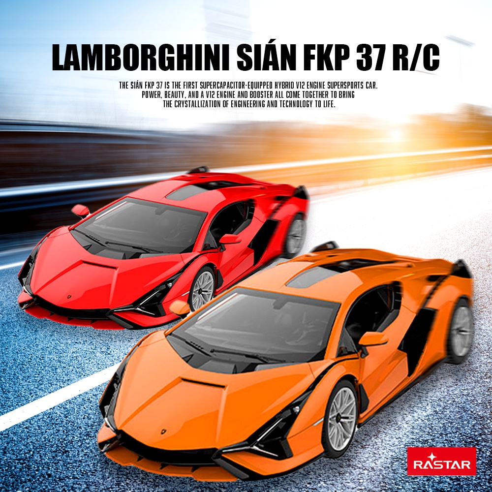 [販売終了]ラジコン ラジコンカー ランボルギーニ シアン FKP 37 RC 1:14 レッド オレンジ