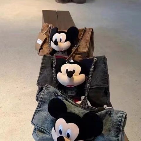 ミッキー ぬいぐるみ　バックパック Soft Leather Mickey Mouse Plush Backpack Tote shoulder bag ソフト