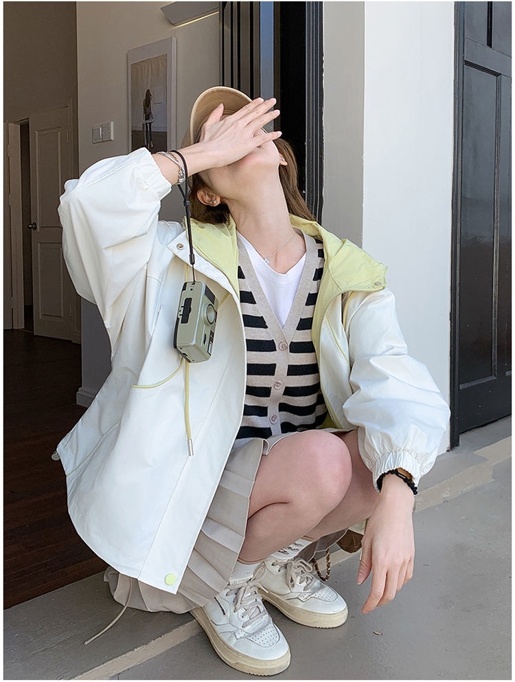 OVERCOAT P.E. 2025春夏コレクションパーカー ホワイト M1 Qoo10] 2025 新作 uvカット パーカートレ