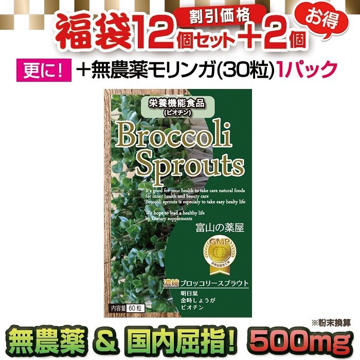 新作販売中 魔女工場ブロッコリースプラウト医薬品工場製造福袋12袋＋2袋＋厳選サプリ１000円分以上！大容量12ヶ月分(  直販値下げ-ssl.daikyogo.or.jp