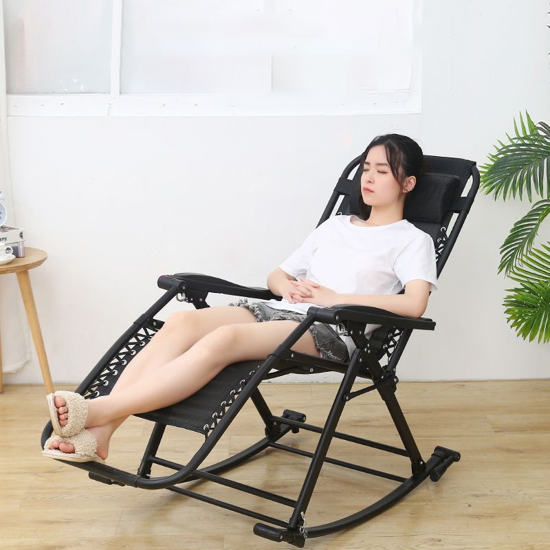 一年保証 折り畳み式 揺れる椅子 ロッキングチェア 背もたれ調整可能 昼寝チェア リラックスチェア 通気性