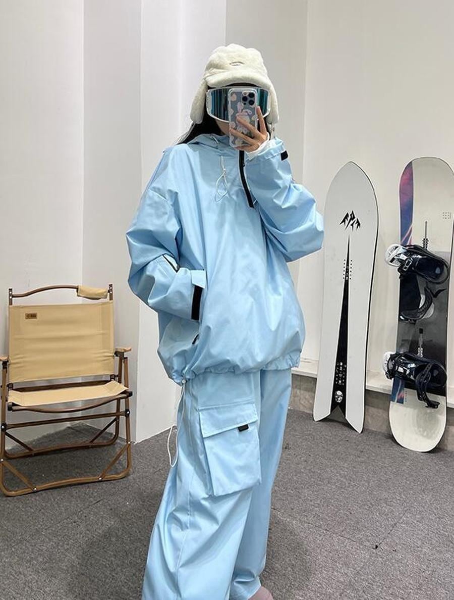 【美品】スノボー/スキーウェア 上下セット+手袋 24 スノーボードウェア スノボウェア 上下セット 全色男女兼用 帽子