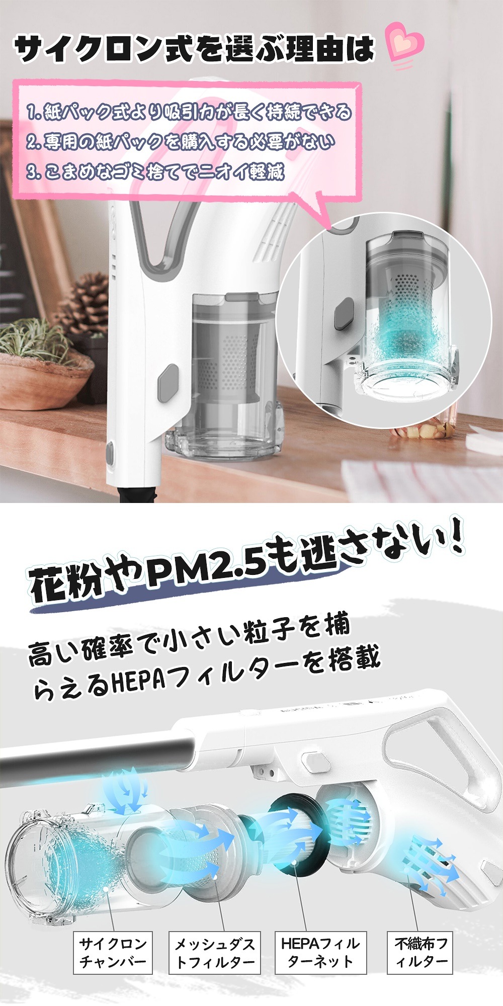 直売人気商品 コードレス 掃除機 サイクロン 軽量 ハンディ クリーナー ほこり ハンディ掃除機 pa コンパクト そうじ ダストカップ式 小型 ハイパワー 一人暮らし 大阪公式店 Ssl Daikyogo Or Jp