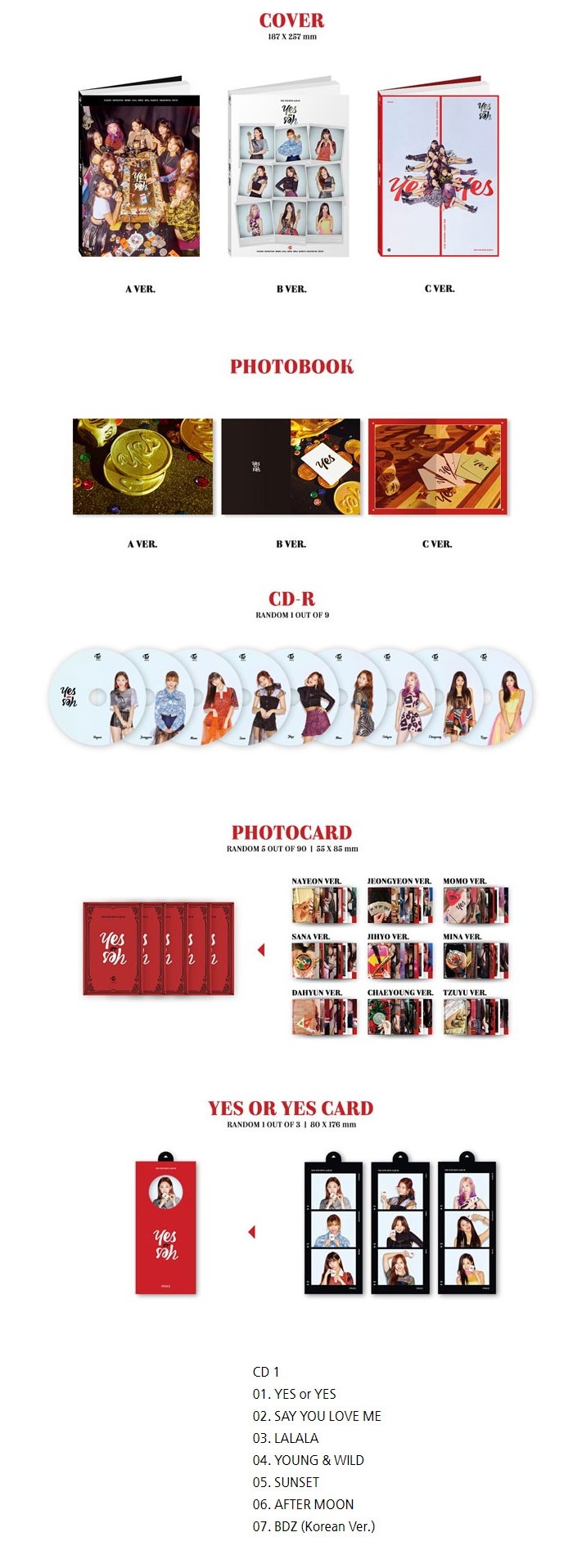 TWICE【 YESor YES】アルバム3点セット