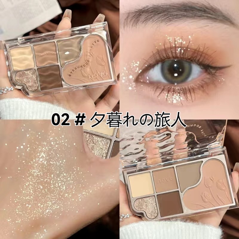 Qoo10] NOVO 新品 夢幻6色 多目的 アイシャドウ ハ