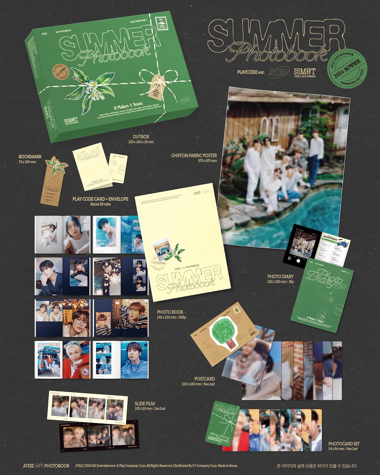 KQ SHOP 特典] ATEEZ 2024 SUMMER PHOTOBOOK (PLAYCODE ver./ DVD ver