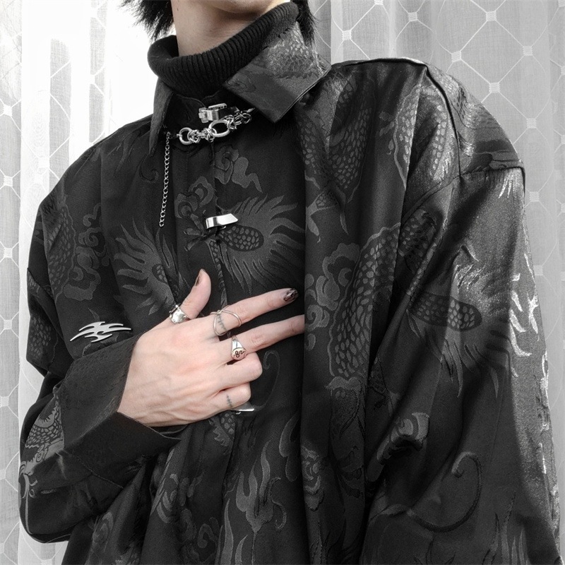SUNNY SIDE UP】REMAKE PATCHWORK CUT&SEWN CHINA SHIRT - OIKOS