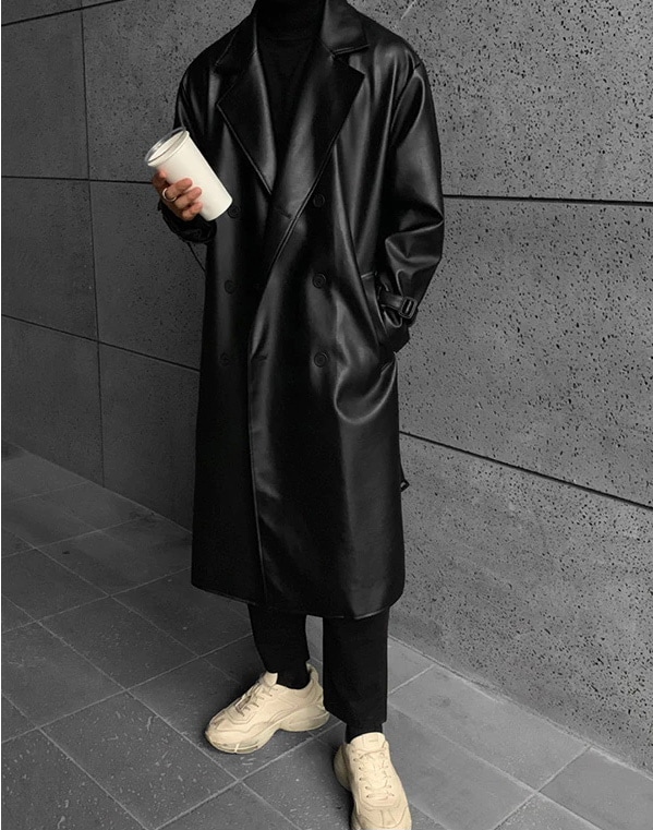 熱販売 防風 PUアウター メンズ ロング丈 ファッションDYDM ジャケット韓国 コート ロングコート