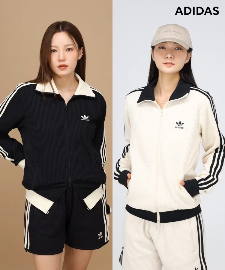 Qoo10 adidas ワッフル トラック ジャケット ミドル