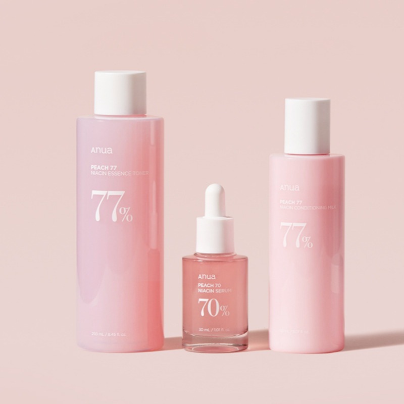 Qoo10] アヌア 桃3種セット(化粧水+美容液+乳液 /