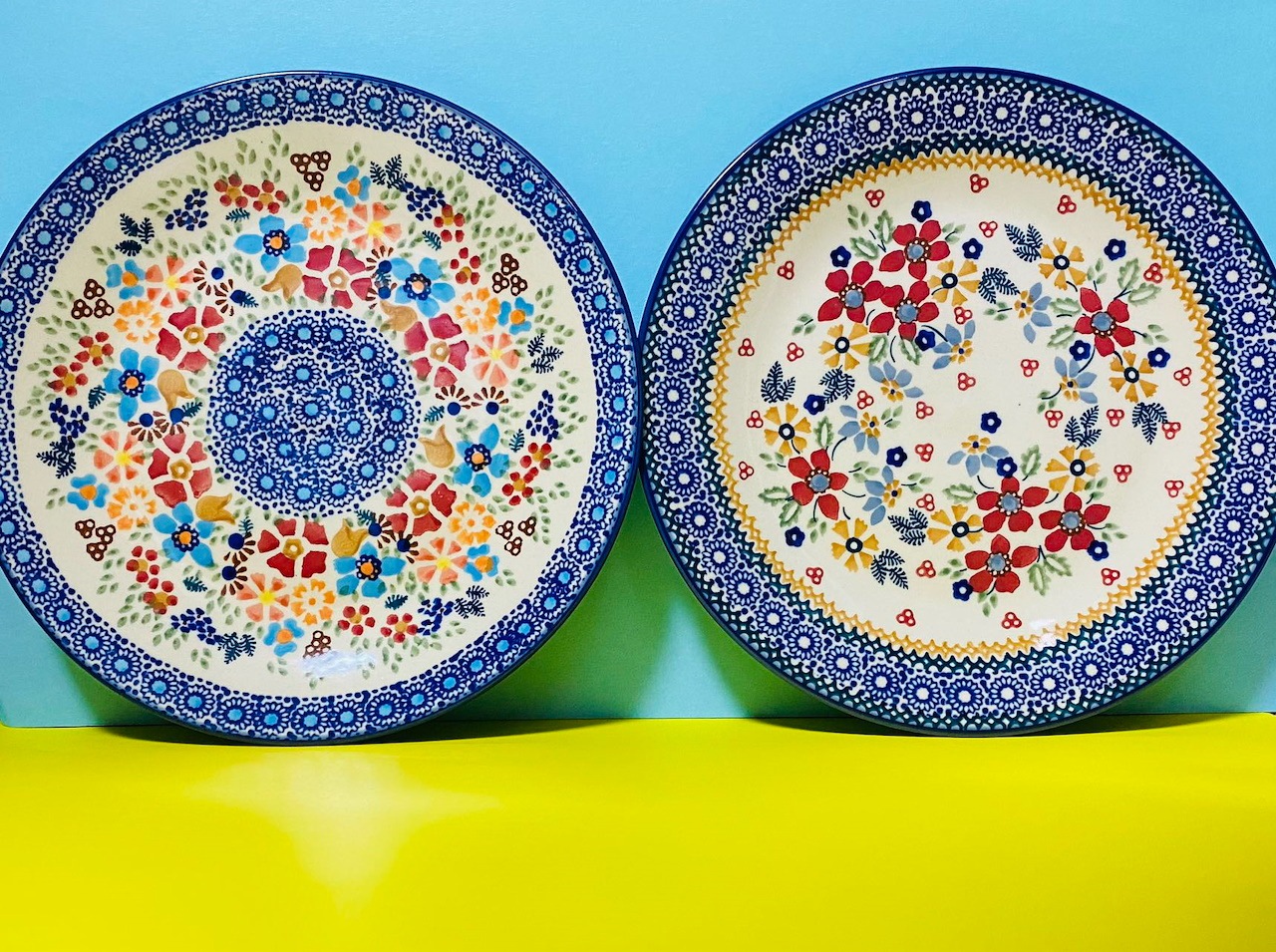 ポーランド食器 ヴィンテージ ポーリッシュポタリー 22cm プレート 2点 ポーランド食器2点セット小皿&プレート ポーリッシュポタリー