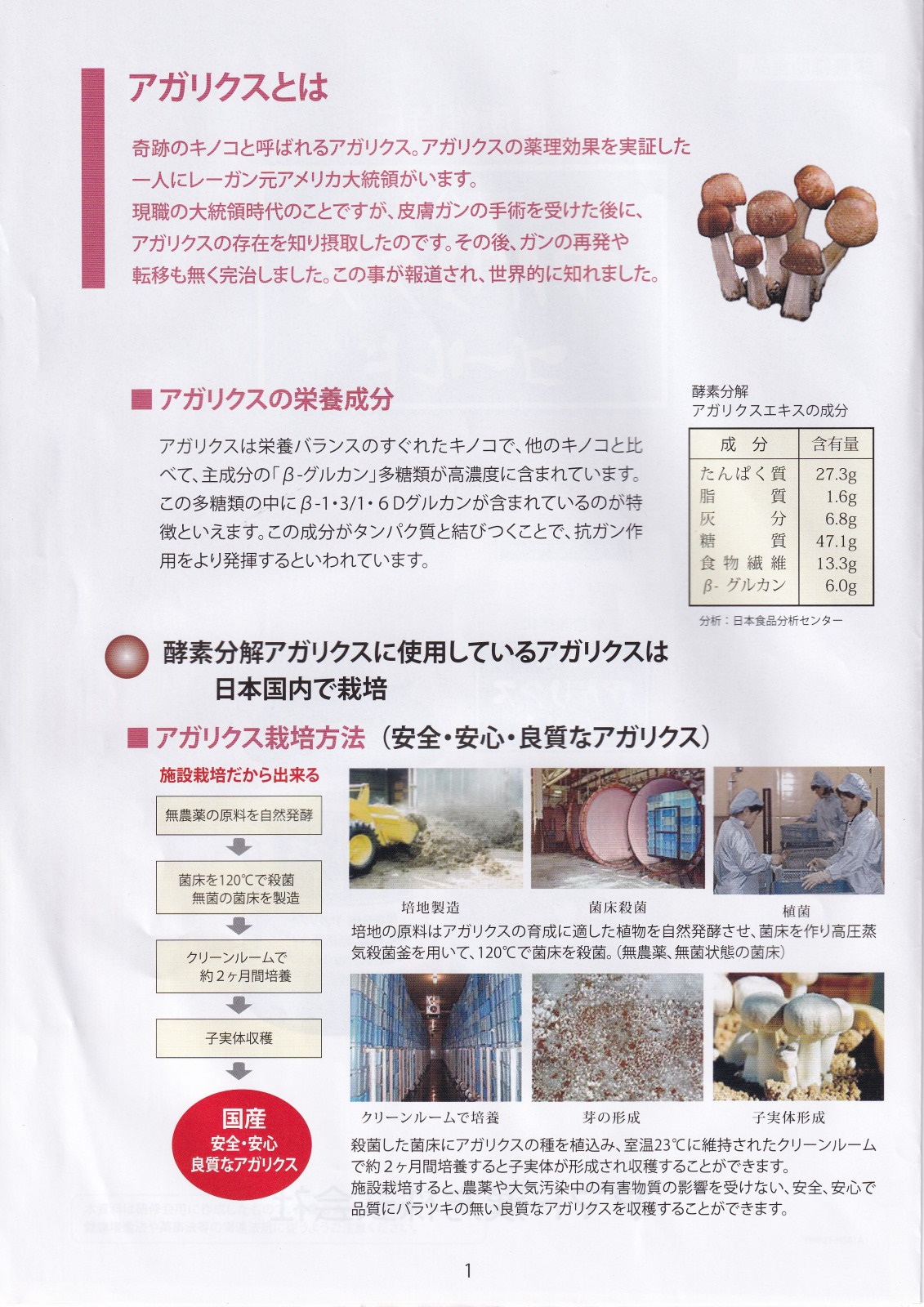 国産買うなら良質高級品を アガリクス サプリメント 360粒 酵素分解