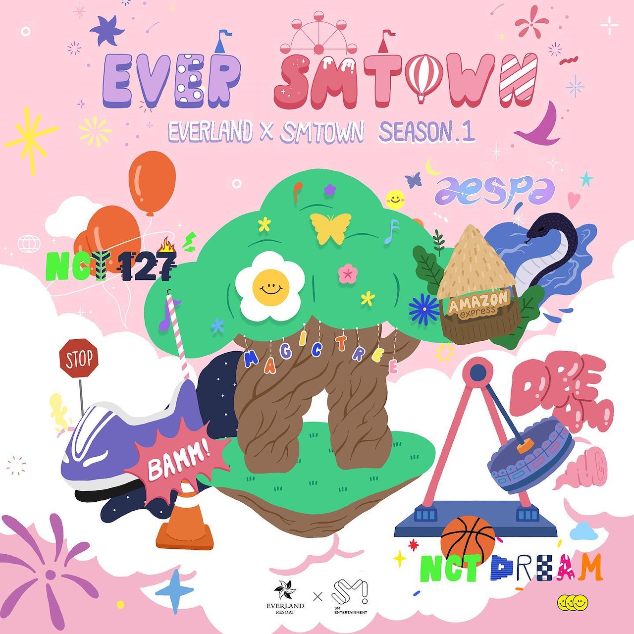 EVERLAND x SMTOWN SEASON.1 - BALLOON HAIRBAND + PHOTOCARD SET | eBay