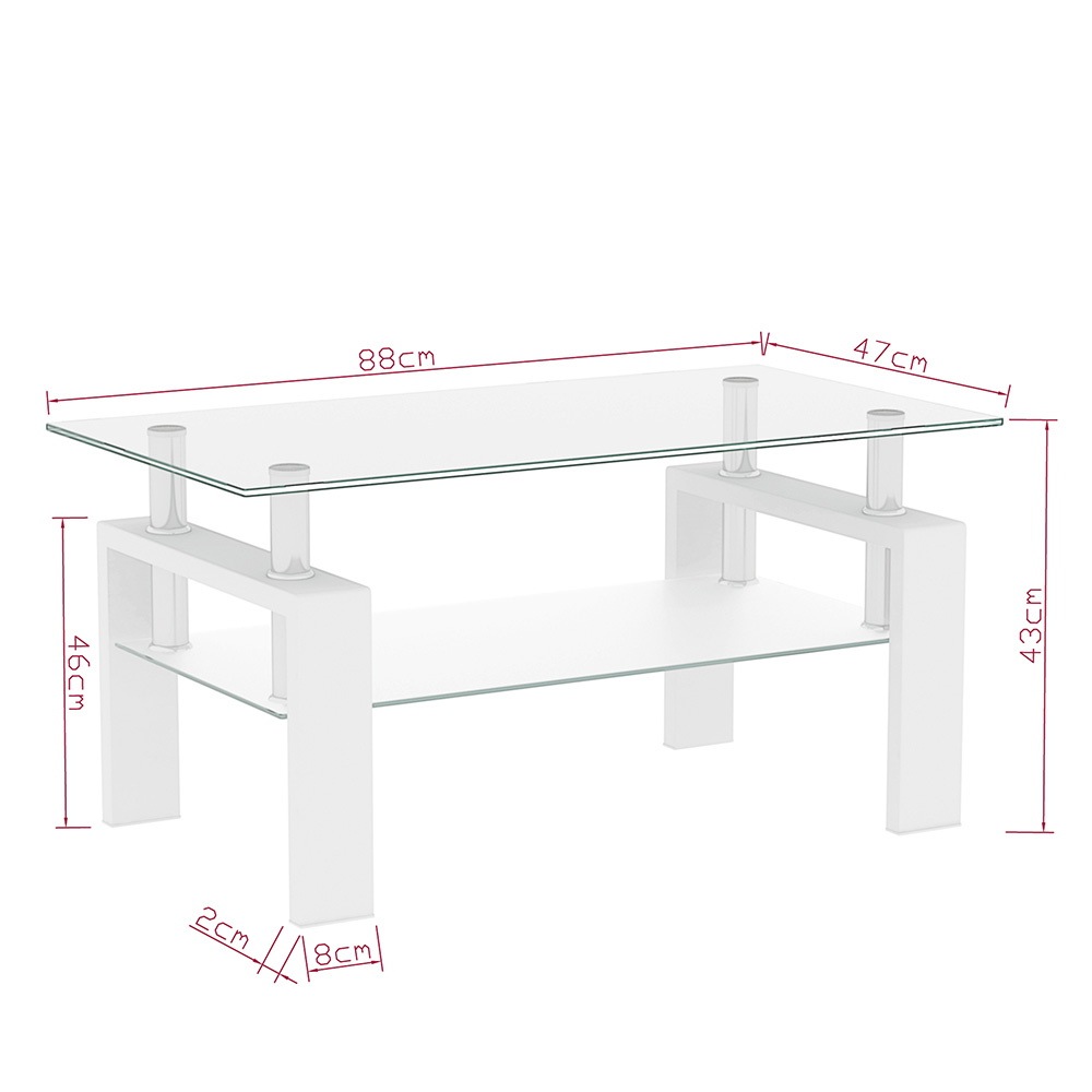 好評格安 長方形の客間テーブル ガラス センターテ 家具・インテリア