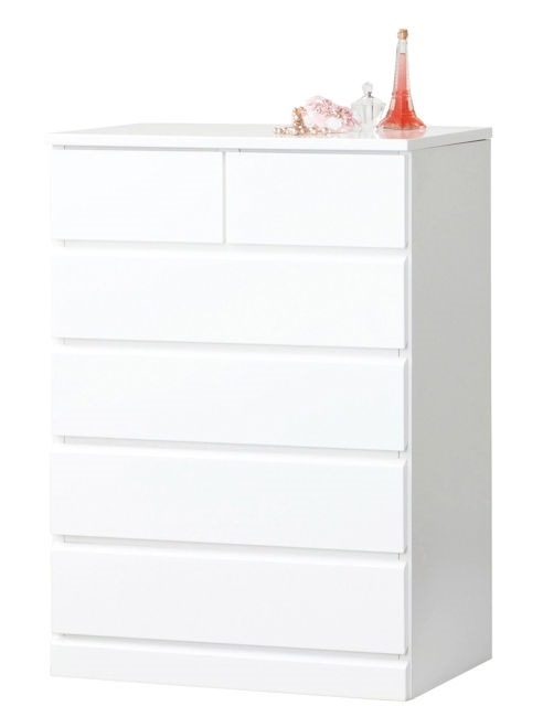 鏡面塗装仕上げ 衣類収納ハイチェスト 小物収納 6杯タンス（22）