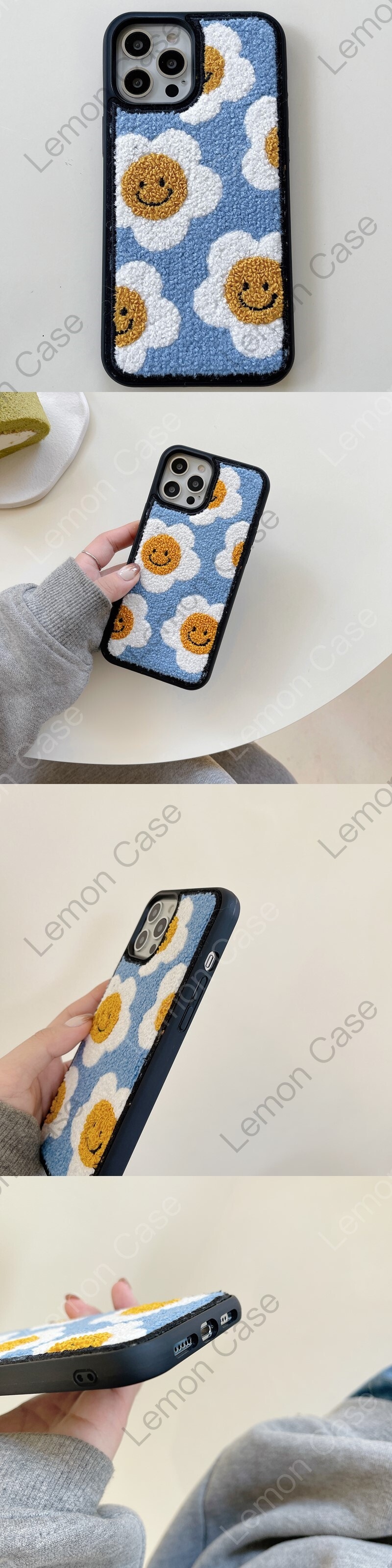 Ins笑顔花 ぬいぐるみ 刺繡 Iphone13 ケース ファクトリーアウトレット Iphone12ケース Iphoneケース