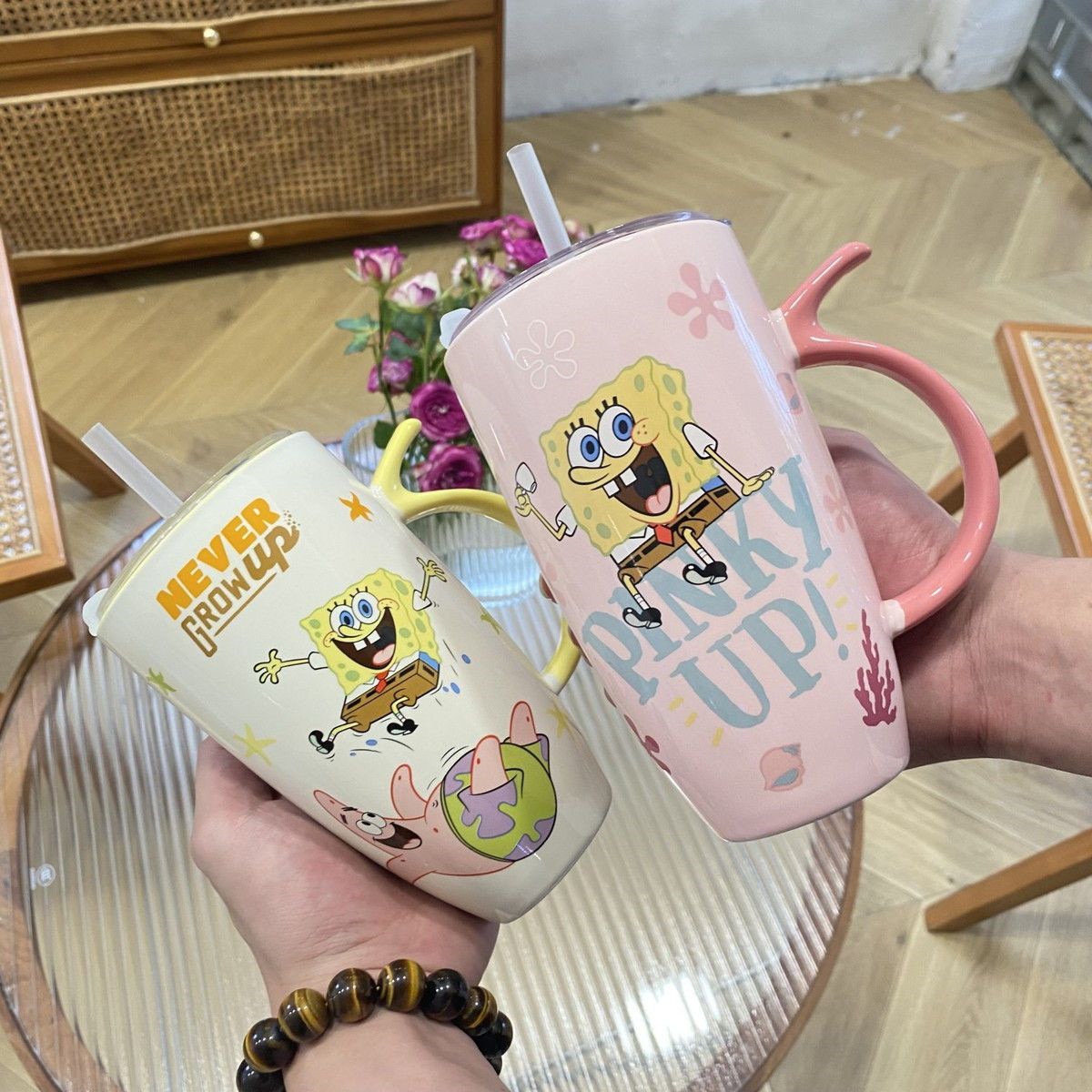 Qoo10] スポンジボブのマグカップセラミックカップ