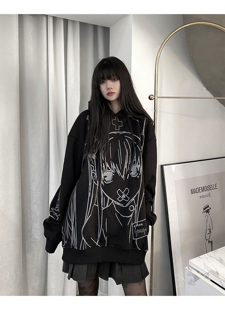 B⑦3 レディース 暗黒 パーカー 病み かわいい 学生 帽子 クール