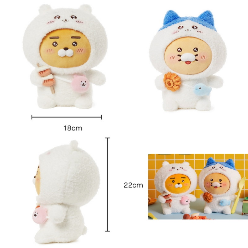 ちいかわ カカオフレンズ コラボ はちわれ ぬいぐるみ A 2 Qoo10] カカオフレンズ 韓国限定 ちいかわ &ライアン ハチワレ