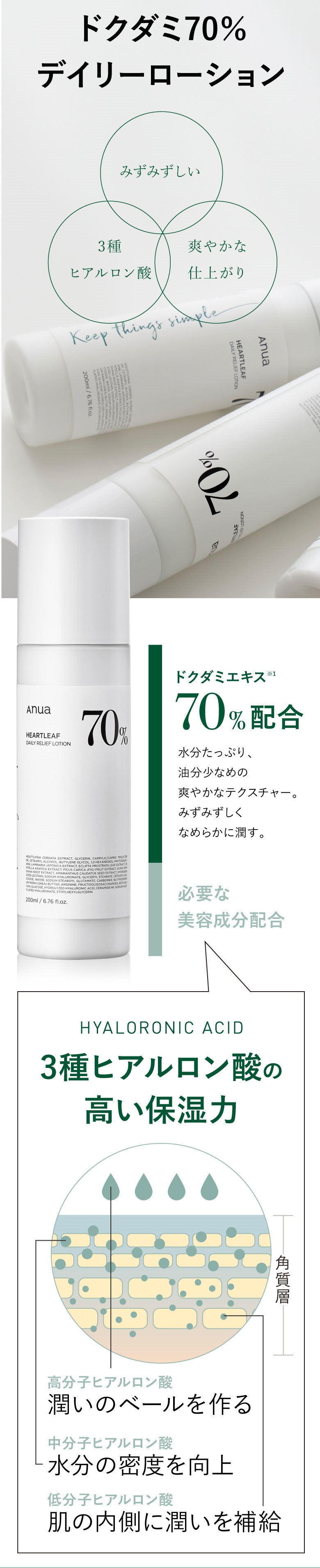 アヌア ドクダミ70%デイリーローション 200ml - 基礎化粧品