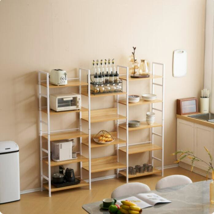 ブラウン 収納ラック 収納 本棚 食器棚 レンジ台 リビング キッチン ブラウン 収納ラック 収納 本棚 食器棚 レンジ台 リビング キッチン