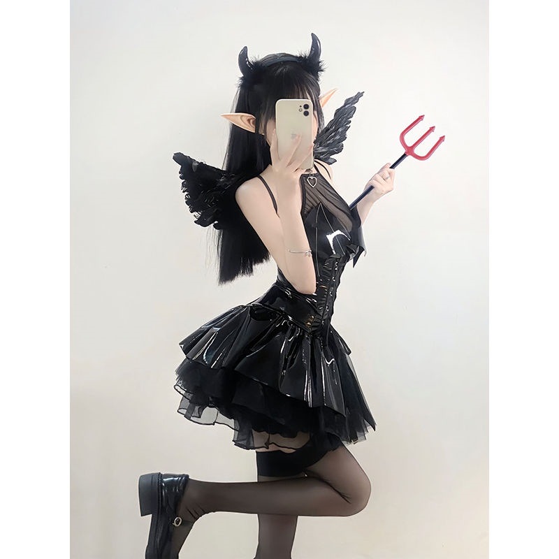 Qoo10] 小悪魔コスプレミニスカギャル黒痩せキュー